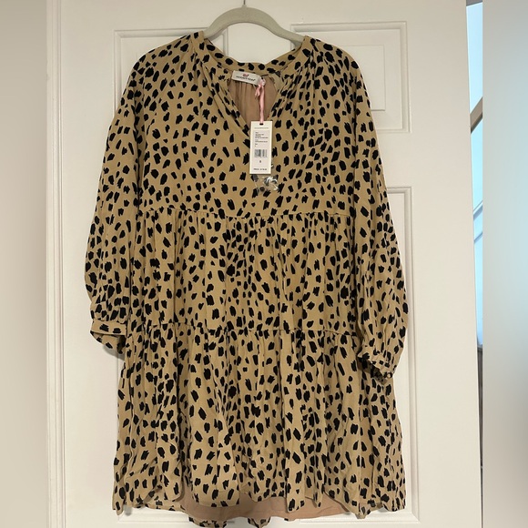 NWT Vineyard Vines Tan and Black Leopard Print Dress - Picture 7 of 8